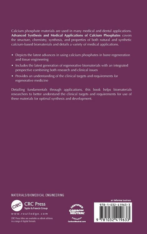 Produktbild: Advanced Synthesis and Medical Applications of Calcium Phosphates