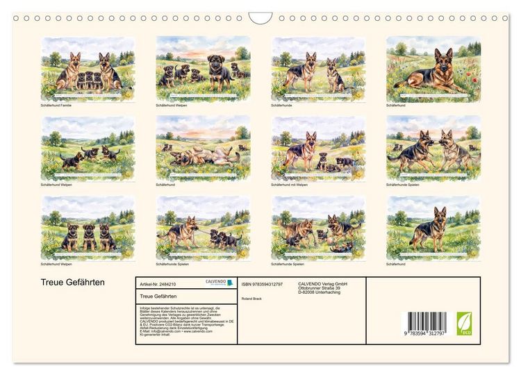 Produktbild: Treue Gef&auml;hrten (Wandkalender 2027 DIN A3 quer), CALVENDO Monatskalender