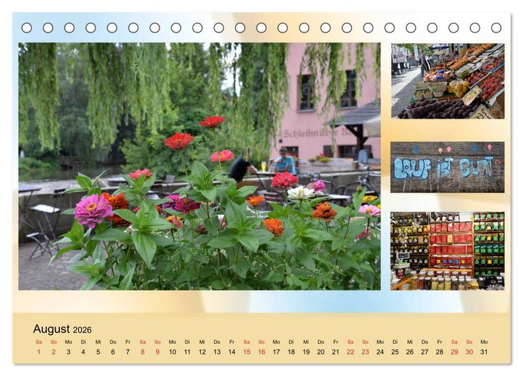 Produktbild: Lauf an der Pegnitz ist bunt (Tischkalender 2026 DIN A5 quer), CALVENDO Monatskalender