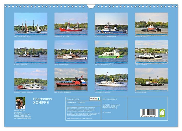 Produktbild: Faszination - SCHIFFE (Wandkalender 2026 DIN A3 quer), CALVENDO Monatskalender