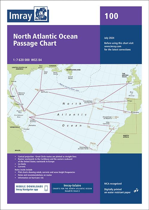 Produktbild: Chart 100 North Atlantic Ocean, Imray Passage Chart