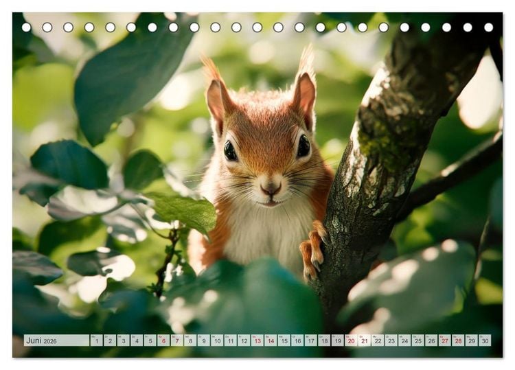 Produktbild: EICHH&Ouml;RNCHEN Niedliche kleine Wesen (Tischkalender 2026 DIN A5 quer), CALVENDO Monatskalender