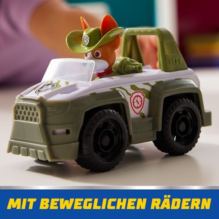 Produktbild: PAW Patrol - Tracker-Figur mit Dschungel-Fahrzeug, stabiles Basis-Fahrzeug (2025), authentisches Spielzeug zur Serie f&uuml;r Kinder ab 3 Jahren