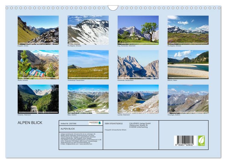 Produktbild: ALPEN BLICK (Wandkalender 2026 DIN A3 quer), CALVENDO Monatskalender