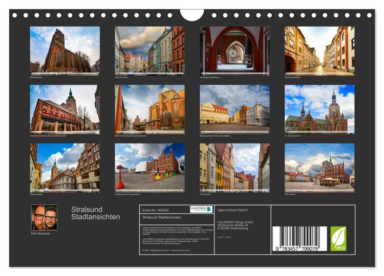 Produktbild: Stralsund Stadtansichten (Wandkalender 2026 DIN A4 quer), CALVENDO Monatskalender