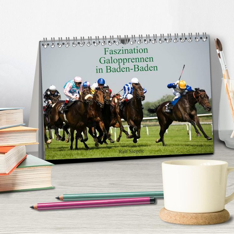Produktbild: Faszination Galopprennen in Baden-Baden (Tischkalender 2026 DIN A5 quer), CALVENDO Monatskalender