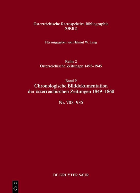 Produktbild: Bibliographie der &ouml;sterreichischen Zeitungen 1492&ndash;1945