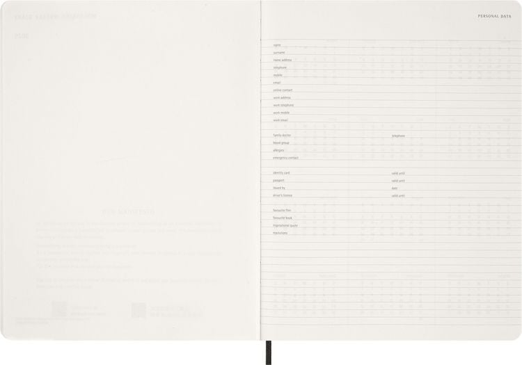 Produktbild: Moleskine 15 Monate Essential Wochenkalender 2026/2027, 1 Wo = 2 Seiten, vertikal, XXL, weicher Einband, Schwarz