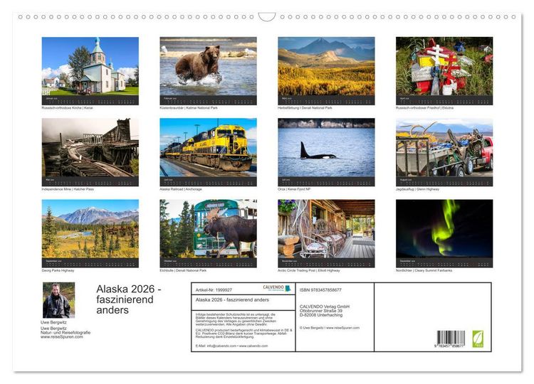 Produktbild: Alaska 2026 - faszinierend anders (Wandkalender 2026 DIN A2 quer), CALVENDO Monatskalender