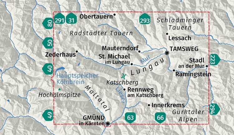 Produktbild: KOMPASS Wanderkarte 67 Lungau, Radst&auml;dter Tauern, Maltatal 1:40.000