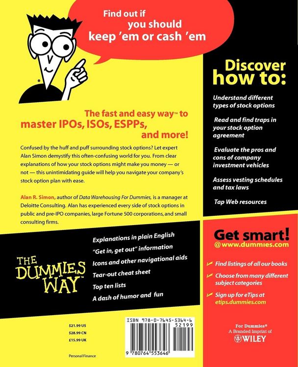 Produktbild: Stock Options For Dummies