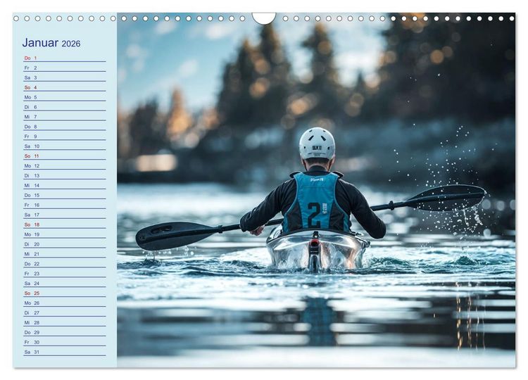 Produktbild: KI Aqua-Emotionen - Ein Jahr voller Wassersport (Wandkalender 2026 DIN A3 quer), CALVENDO Monatskalender