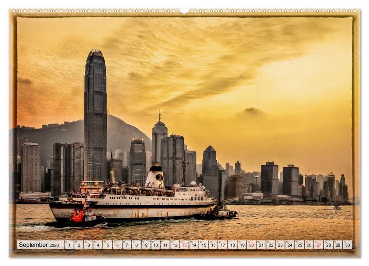 Produktbild: Hongkong, die pulsierende Metropole (hochwertiger Premium Wandkalender 2026 DIN A2 quer), Kunstdruck in Hochglanz