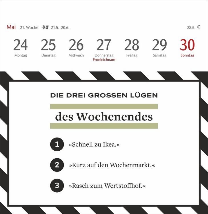 Produktbild: Die drei gro&szlig;en L&uuml;gen Premium-Postkartenkalender 2027 - 53 Postkarten mit am&uuml;santen Alltagsl&uuml;gen