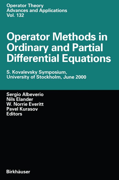 Produktbild: Operator Methods in Ordinary and Partial Differential Equations