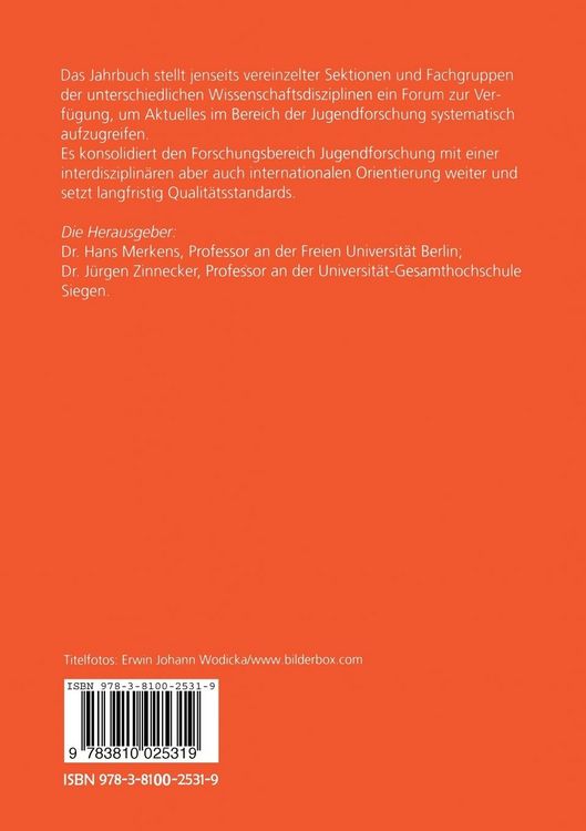 Produktbild: Jahrbuch Jugendforschung
