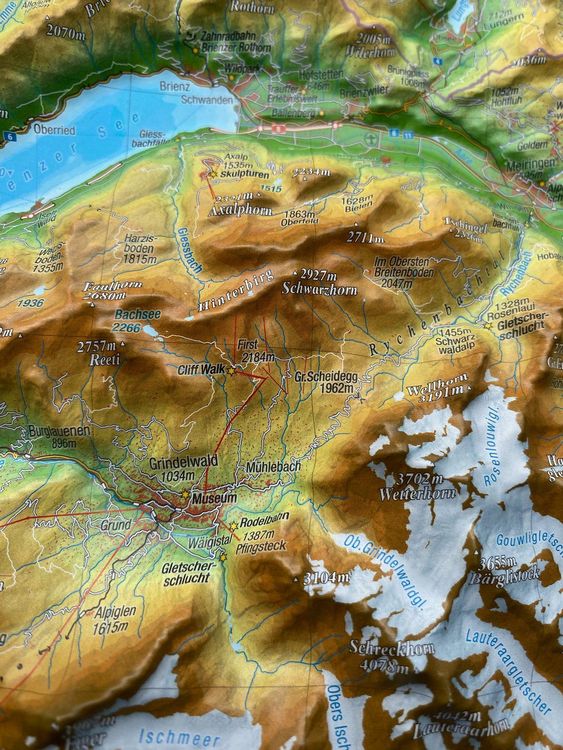 Produktbild: Relief Berner Oberland klein 1:200.000 Holzrahmen