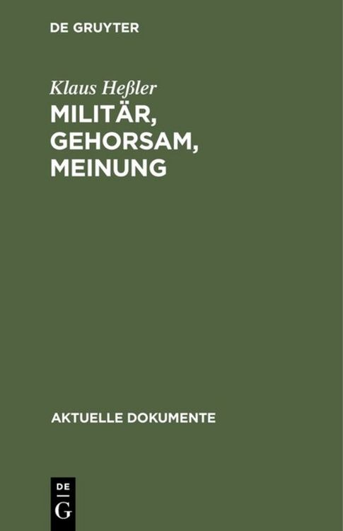 Produktbild: Milit&auml;r, Gehorsam, Meinung
