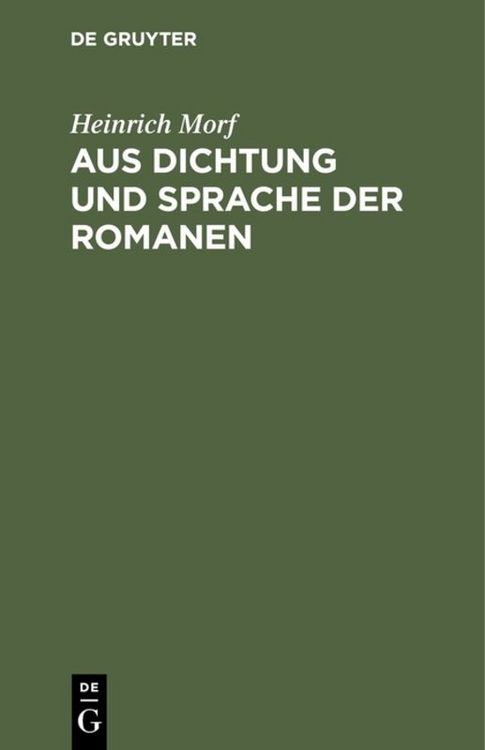 Produktbild: Aus Dichtung und Sprache der Romanen