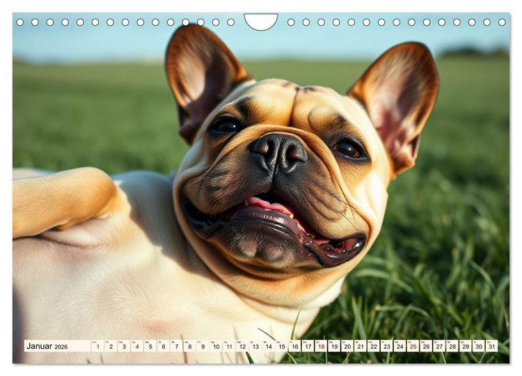 Produktbild: Frenchies in Spiellaune (Wandkalender 2026 DIN A4 quer), CALVENDO Monatskalender