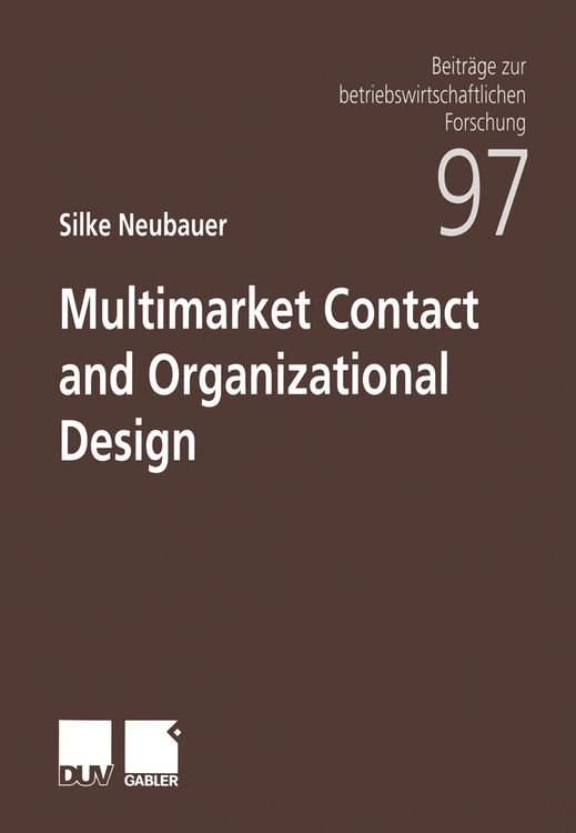 Produktbild: Multimarket Contact and Organizational Design