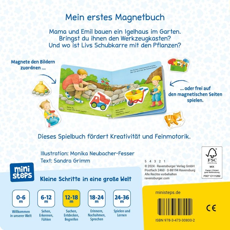 Produktbild: ministeps: Mein erstes Magnetbuch: Wer baut was? Bei mir zu Hause
