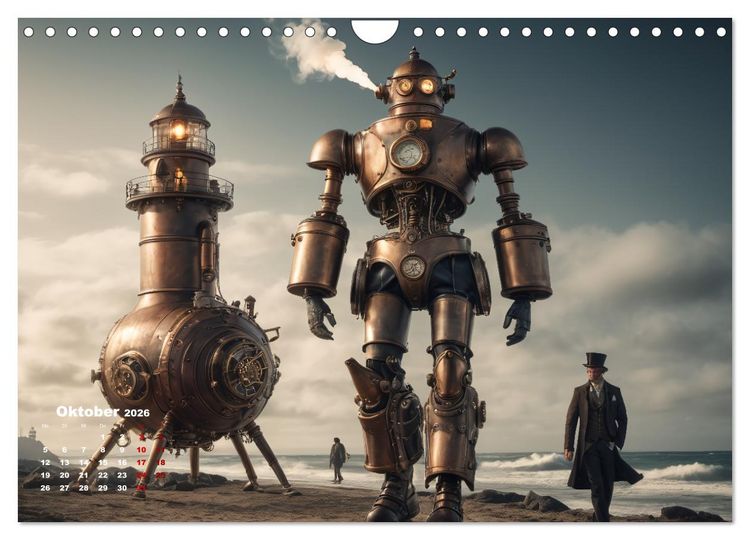 Produktbild: Steampunk - Die Welt der Leuchtt&uuml;rme (Wandkalender 2026 DIN A4 quer), CALVENDO Monatskalender