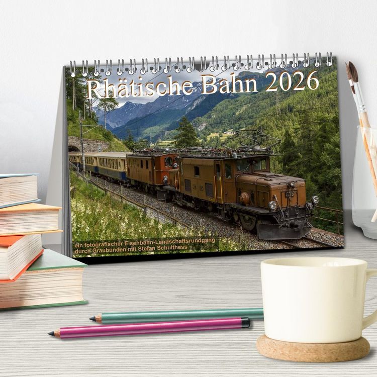 Produktbild: Rh&auml;tische Bahn 2026 (Tischkalender 2026 DIN A5 quer), CALVENDO Monatskalender