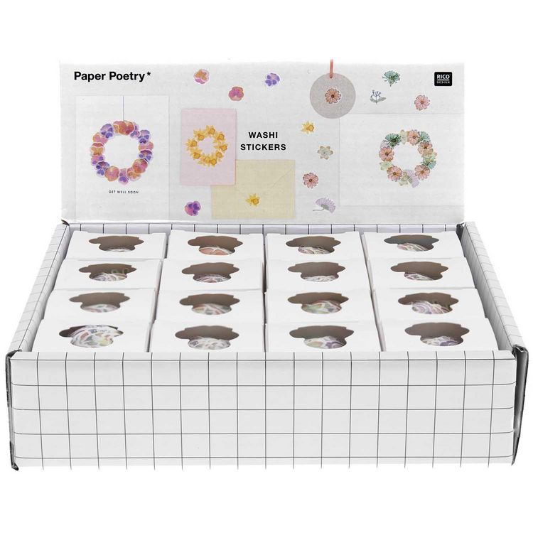 Produktbild: Washi Sticker Futschikato, Blumen MIX, 200 Stk, 2x2 cm