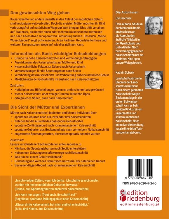 Produktbild: Meine Wunschgeburt - Selbstbestimmt geb&auml;ren nach Kaiserschnitt: Begleitbuch f&uuml;r Schwangere, ihre Partner und geburtshilfliche Fachpersonen