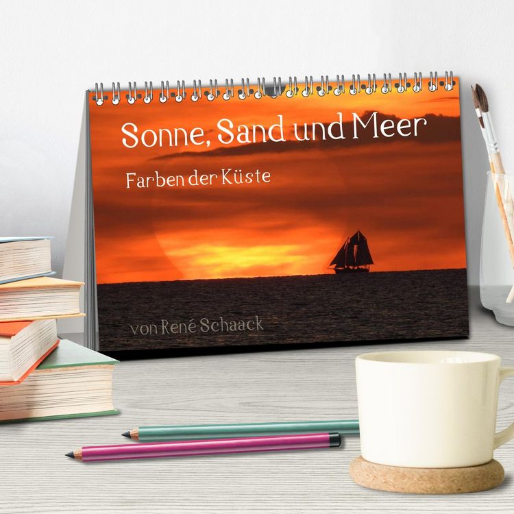 Produktbild: Sonne, Sand und Meer. Farben der K&uuml;ste (Tischkalender 2026 DIN A5 quer), CALVENDO Monatskalender