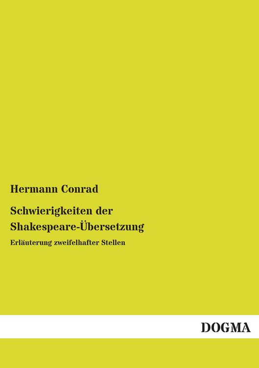 Produktbild: Schwierigkeiten der Shakespeare-&Uuml;bersetzung