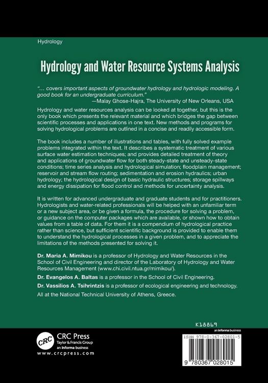 Produktbild: Hydrology and Water Resource Systems Analysis