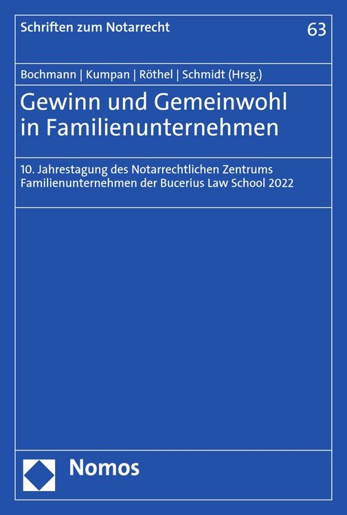 Produktbild: Gewinn und Gemeinwohl in Familienunternehmen
