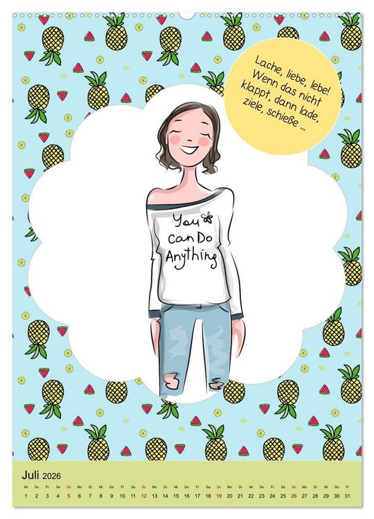 Produktbild: Lachen ist gesund! Aufmunternde und lustige Spr&uuml;che (hochwertiger Premium Wandkalender 2026 DIN A2 hoch), Kunstdruck in Hochglanz