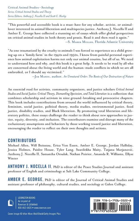 Produktbild: Critical Animal Studies and Social Justice