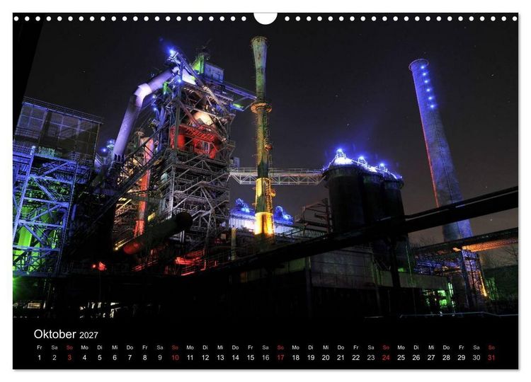 Produktbild: Impressionen Ruhrgebiet bei Nacht (Wandkalender 2027 DIN A3 quer), CALVENDO Monatskalender