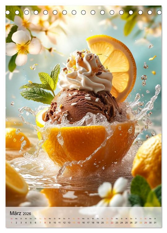 Produktbild: Eis - Raffinessen f&uuml;r Gourmets (Tischkalender 2026 DIN A5 hoch), CALVENDO Monatskalender