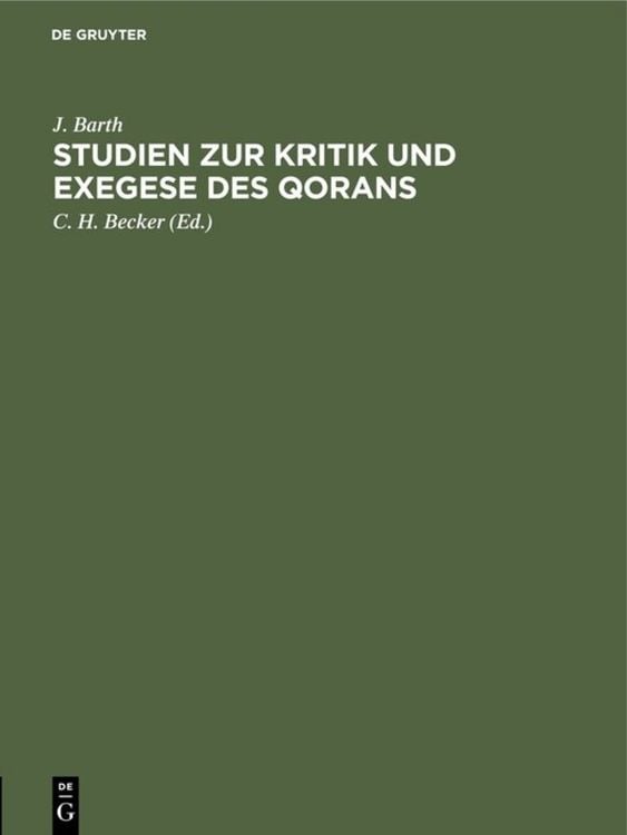 Produktbild: Studien zur Kritik und Exegese des Qorans