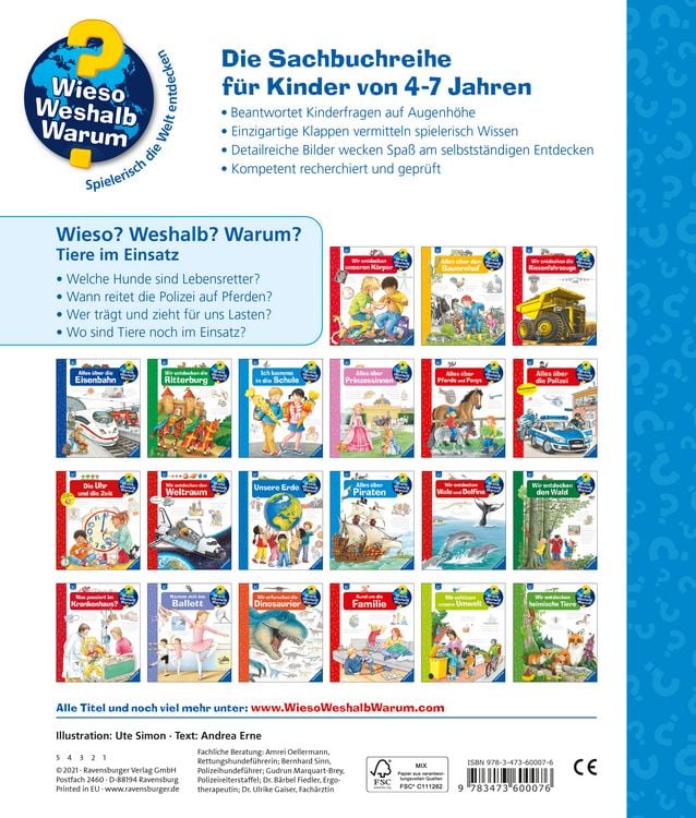 Produktbild: Wieso? Weshalb? Warum? Band 16 - Tiere im Einsatz