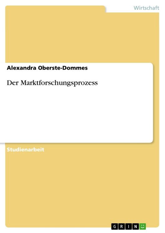 Produktbild: Der Marktforschungsprozess