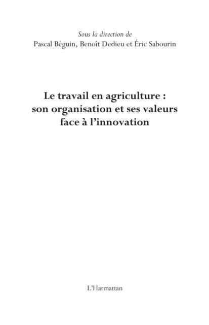 Produktbild: Le travail en agriculture : son organisation et ses valeurs