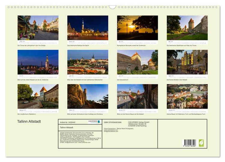 Produktbild: Tallinn Altstadt (Wandkalender 2027 DIN A2 quer), CALVENDO Monatskalender