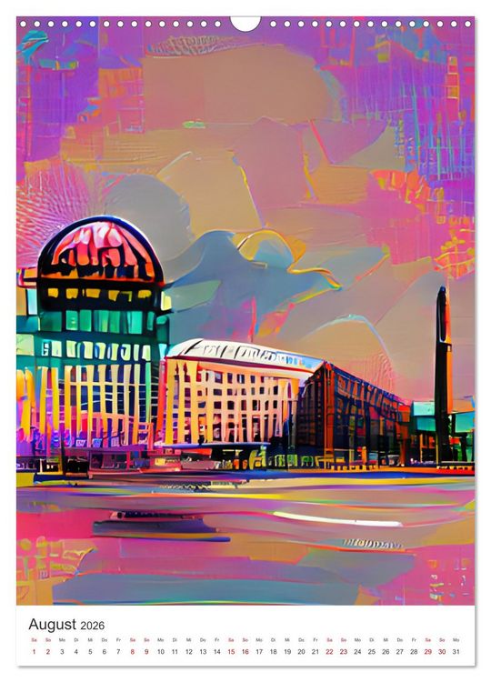 Produktbild: Illustrierte Europ&auml;ische St&auml;dte (Wandkalender 2026 DIN A3 hoch), CALVENDO Monatskalender