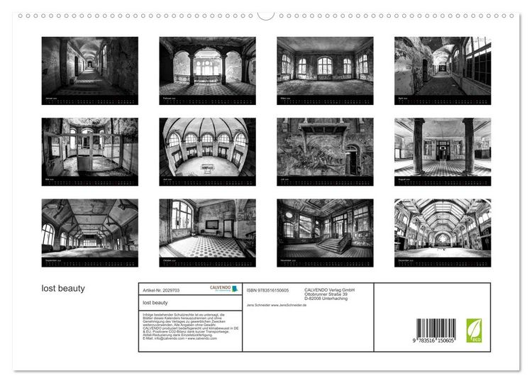 Produktbild: lost beauty (hochwertiger Premium Wandkalender 2026 DIN A2 quer), Kunstdruck in Hochglanz