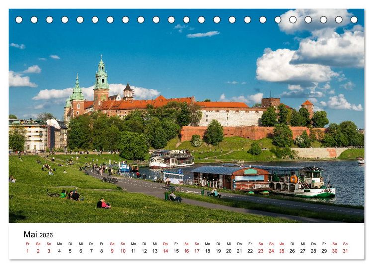 Produktbild: Krakau - die sch&ouml;nste Stadt Polens (Tischkalender 2026 DIN A5 quer), CALVENDO Monatskalender