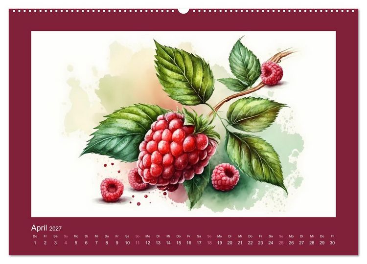 Produktbild: Fr&uuml;chte in Wasserfarben - Fruchtige KI-Kunst f&uuml;r das ganze Jahr (Wandkalender 2027 DIN A2 quer), CALVENDO Monatskalender