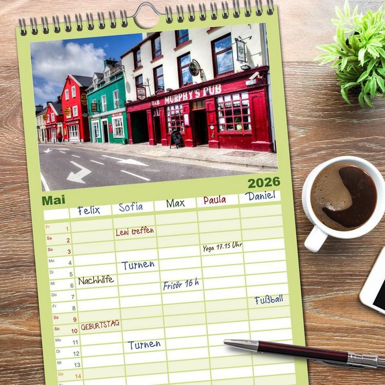 Produktbild: Familienplaner 2026 - Irlands Westk&uuml;ste mit 5 Spalten (Wandkalender, 21 x 45 cm) CALVENDO