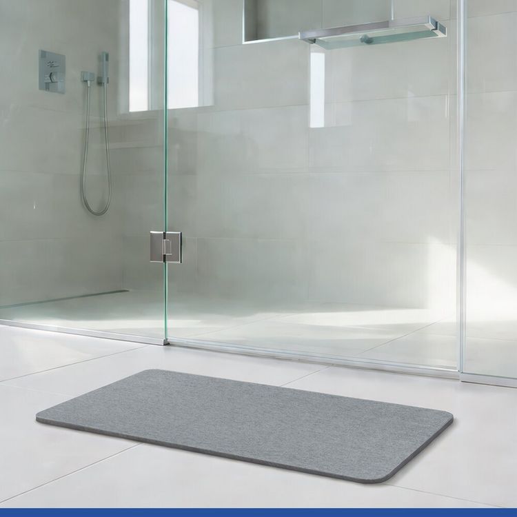 Produktbild: Diatomit Badematte Mod. Simi Grau, 60 x 39 cm, schnelltrocknend und rutschsicher