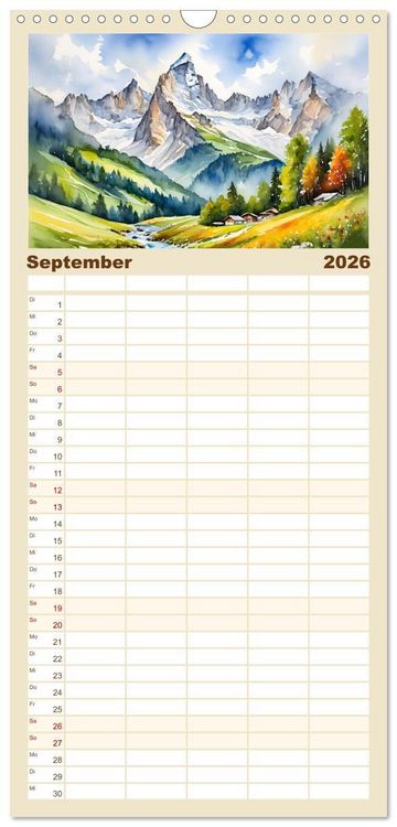 Produktbild: Familienplaner 2026 - &Ouml;sterreich - Idylle in den Alpen mit 5 Spalten (Wandkalender, 21 x 45 cm) CALVENDO